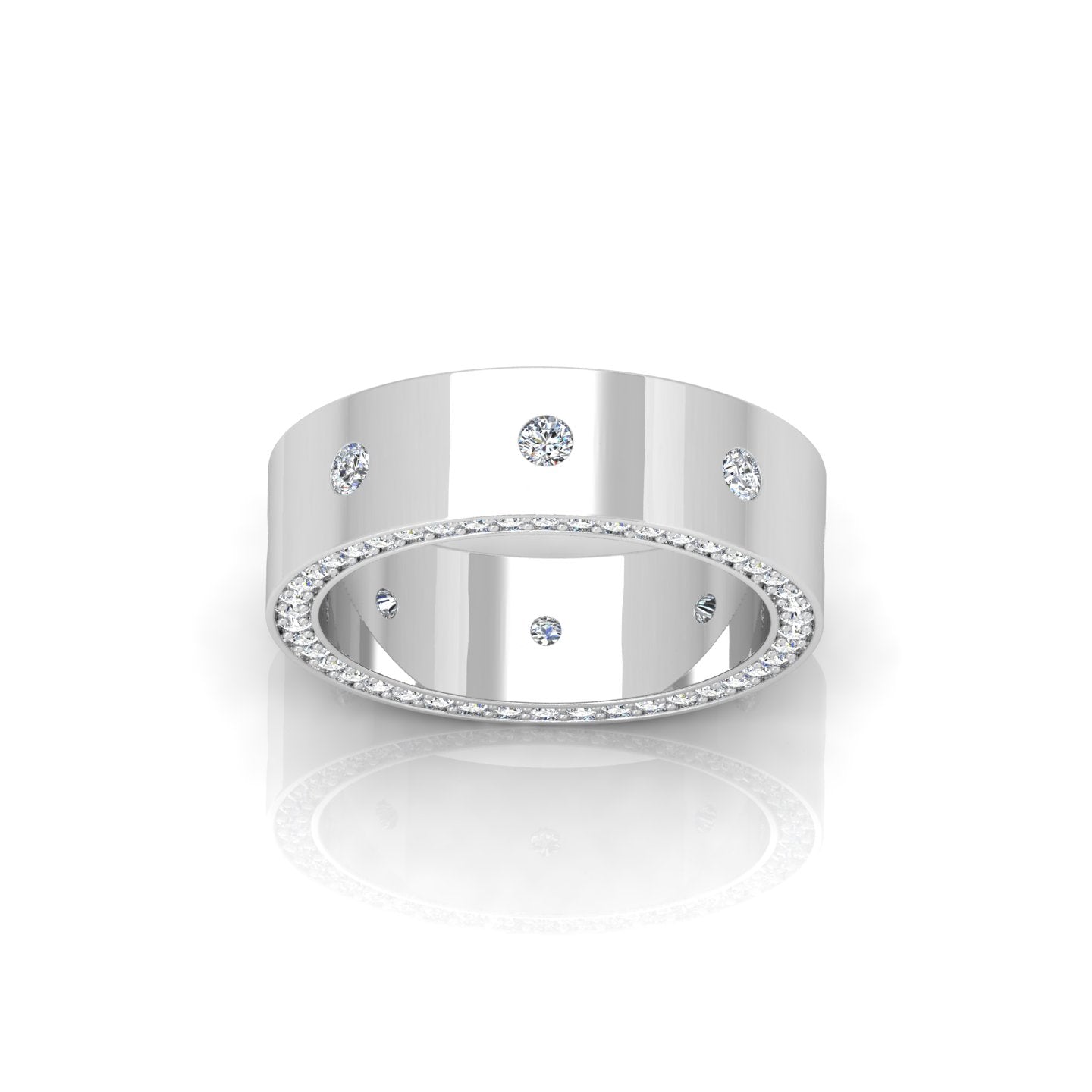 D/VVS 1.50CT Lab Grown Round Diamond Men’s Wedding Ring