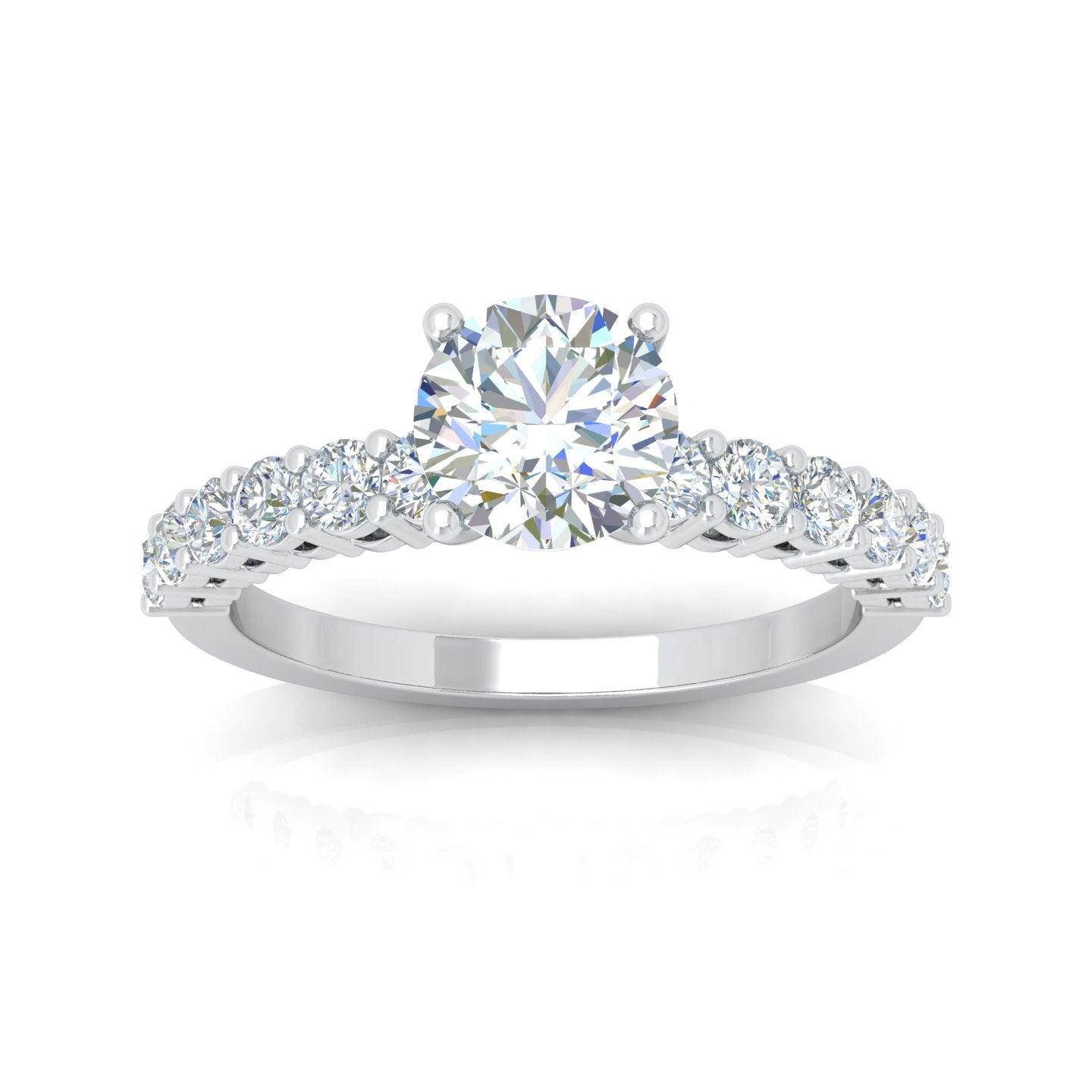 Round Diamond Designer Engagement Ring in Gold / Platinum 1.50Ct