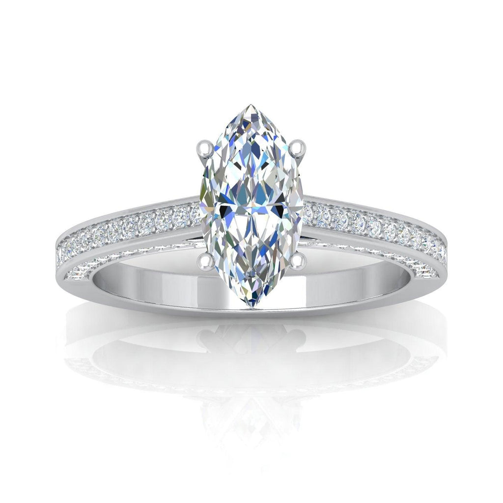 Certified Marquise Diamond Engagement Ring 2.00Carat E/VS