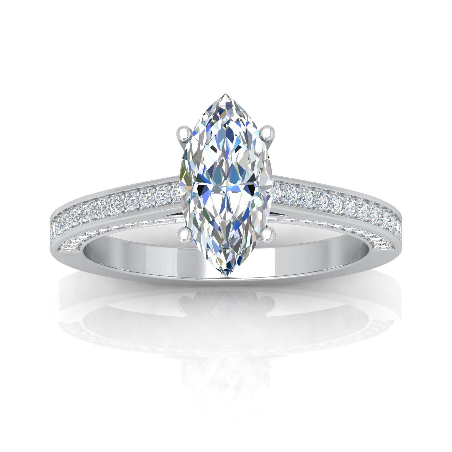 Certified Marquise Diamond Engagement Ring 2.00Carat E/VS