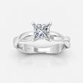 Twisted IGI Certified 2.00Ct Solitaire Engagement Women's Ring Princess Diamond in Gold & Platinum