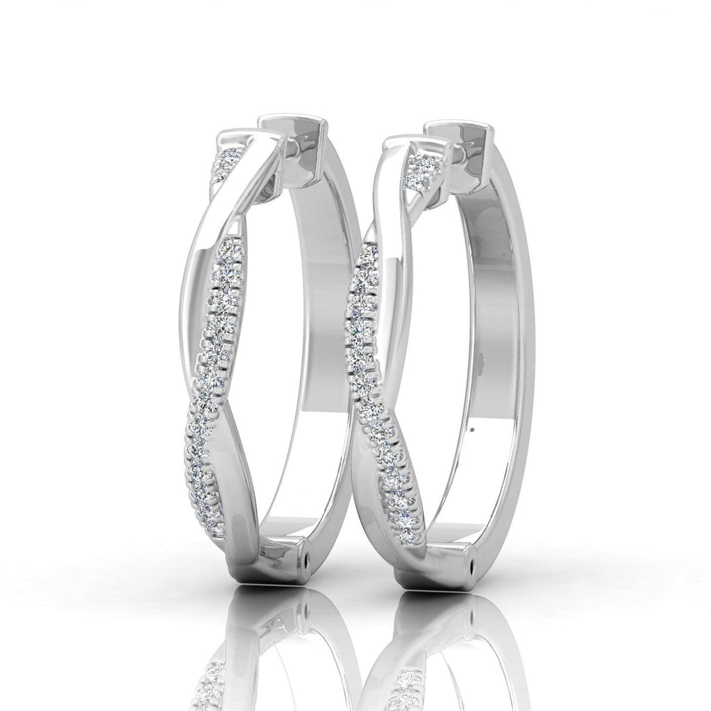 Round Diamond Hoop Earrings