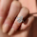 Big Pear Lab Diamond Engagement Ring Platinum 5.50Ct