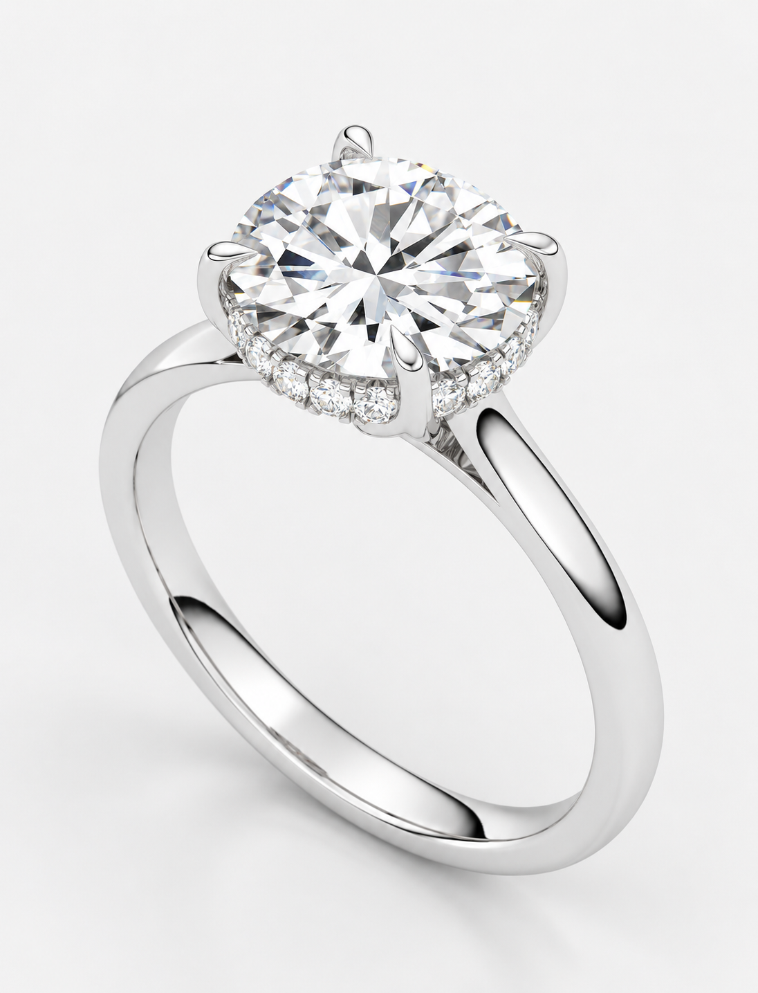 Round Diamond Engagement Ring Platinum Labgrown 3.15 Ct Solitaire