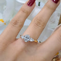 F/VS 1.50 Ct Oval With Side Pear Lab Diamond Trilogy Engagement Ring For Her