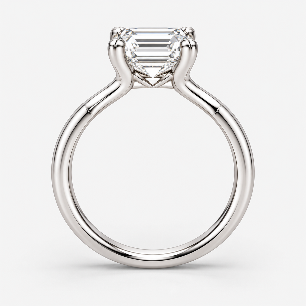 Emerald Diamond Engagement Ring Platinum Labgrown 5 Ct Solitaire