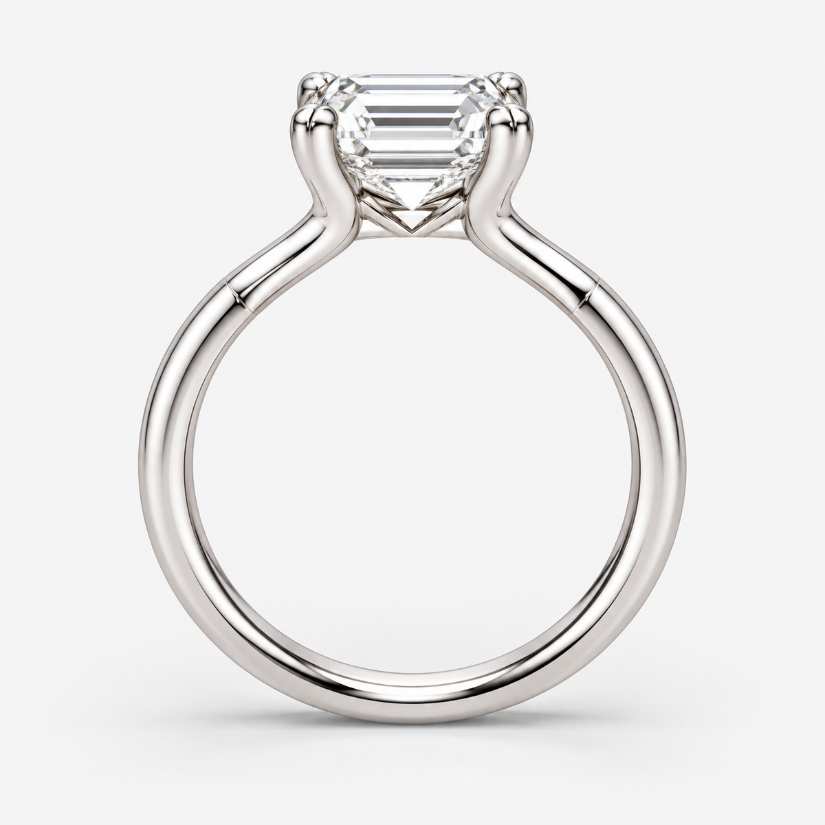 Emerald Diamond Engagement Ring Platinum Labgrown 5 Ct Solitaire