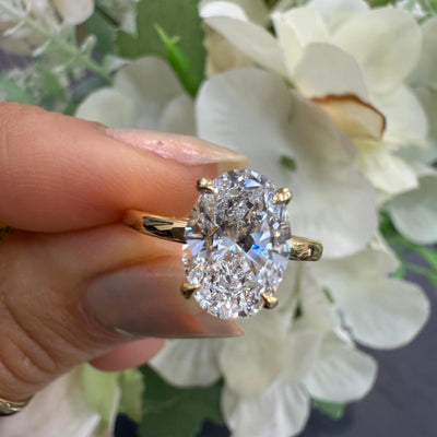 1.15CT IGI Certified Diamond Oval Cut Hidden Halo Women's Engagement Ring - 18k Yellow Gold