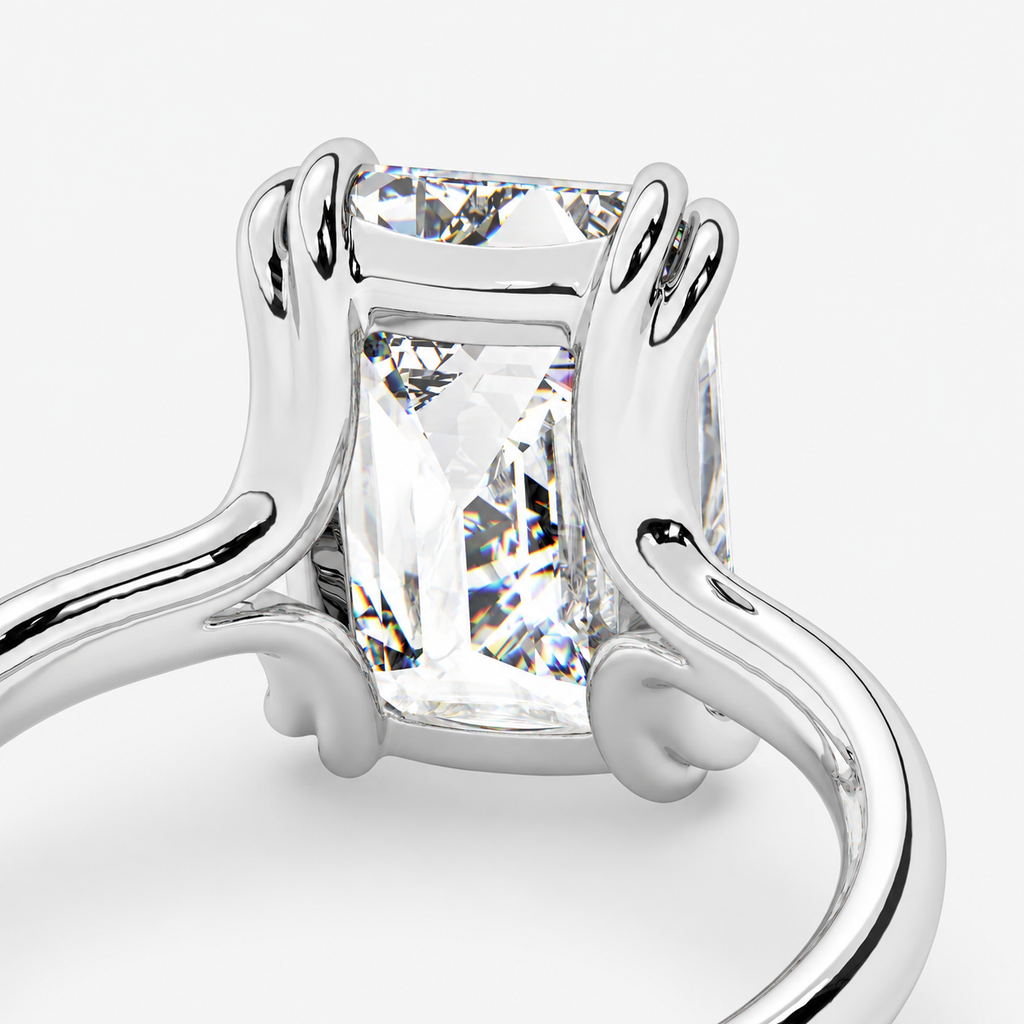 Emerald Diamond Engagement Ring Platinum Labgrown 5 Ct Solitaire