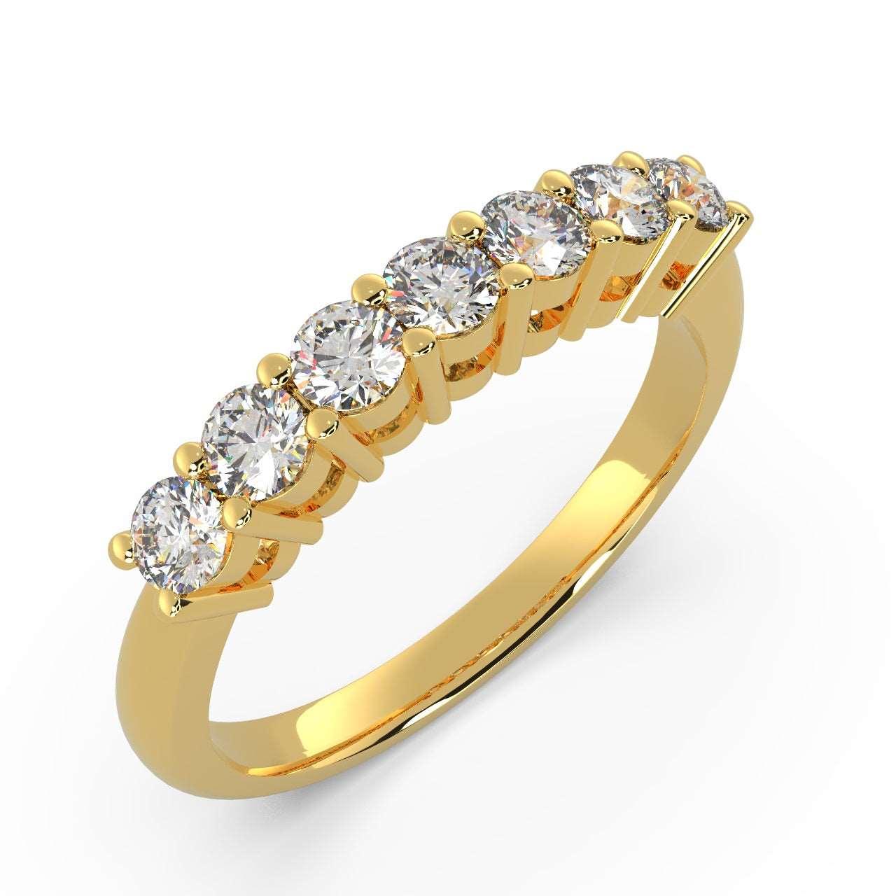 Amada Round Diamond 7 Stone Anniversary Ring in Hallmarked Gold / Platinum 0.50Ct D/VVS