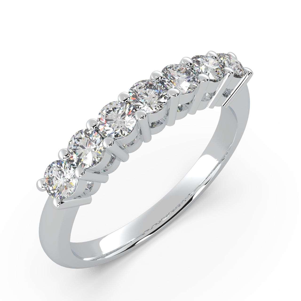 Amada Round Diamond 7 Stone Anniversary Ring in Hallmarked Gold / Platinum 0.50Ct D/VVS