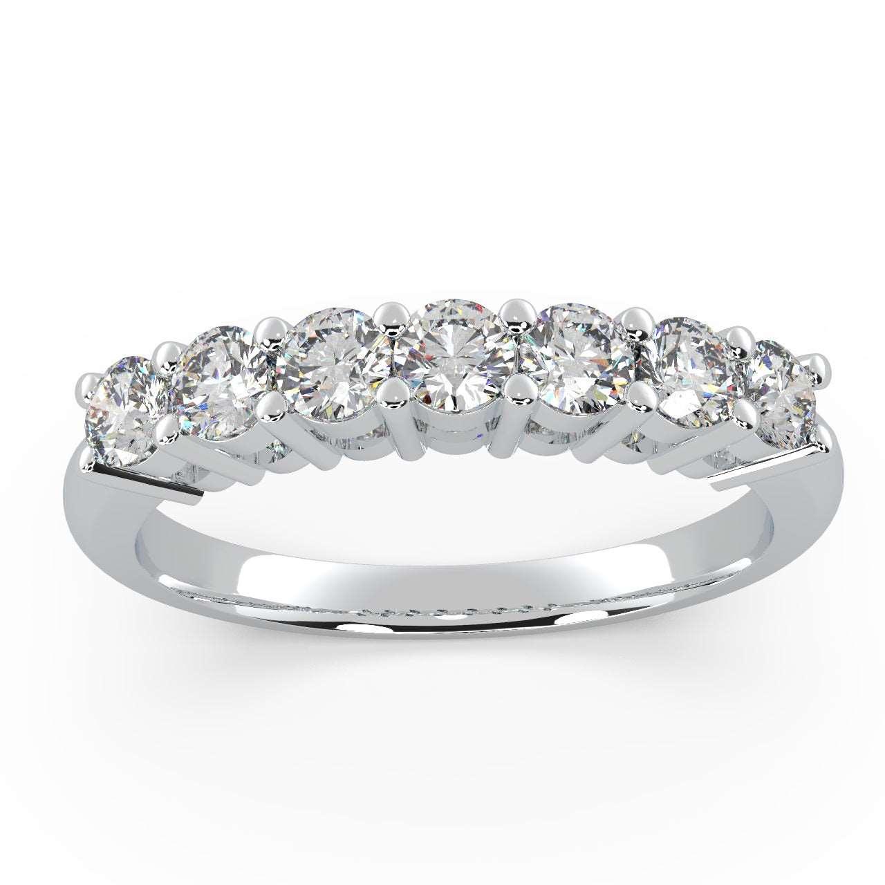 Amada Round Diamond 7 Stone Anniversary Ring in Hallmarked Gold / Platinum 0.50Ct D/VVS