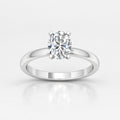 IGI certified oval lab-grown diamond solitaire engagement ring in gold and platinum