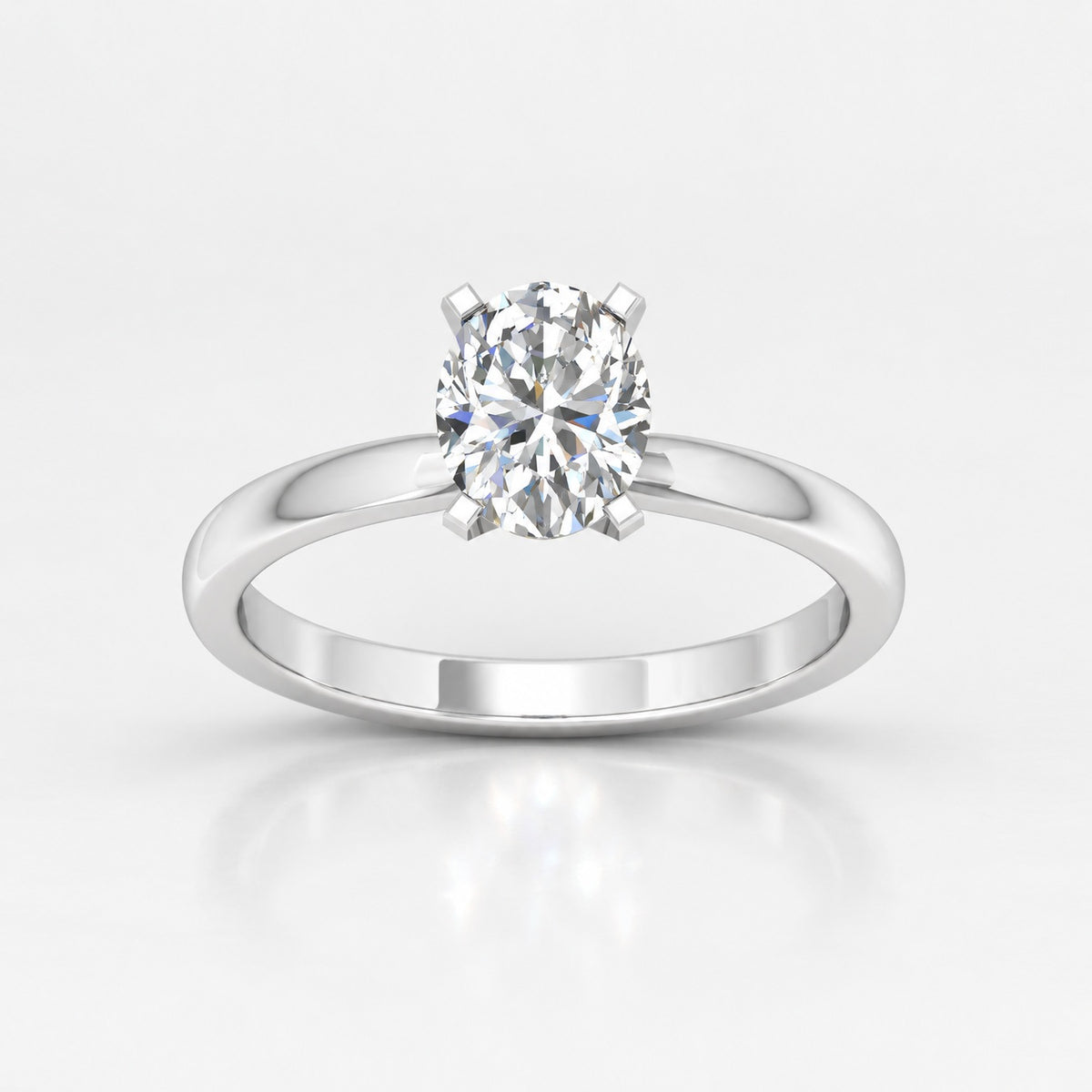 IGI Certified Oval Diamond 2.00Ct Solitaire Engagement Ring in Gold & Platinum