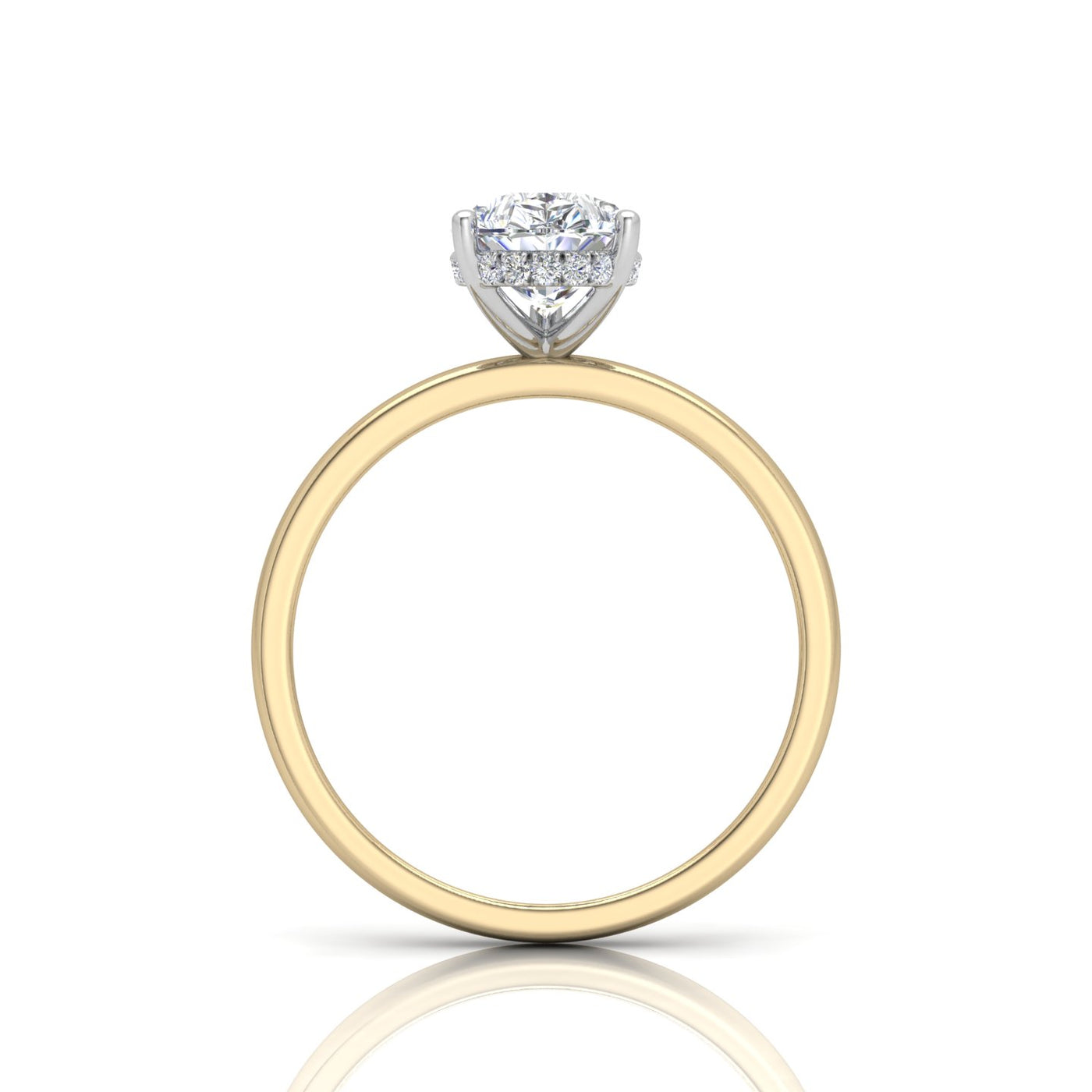 Classic Solitaire Hidden Halo Engagement Ring