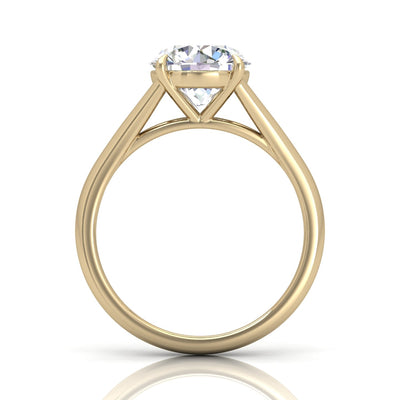 Classic Round Diamond Split Shank Solitaire Engagement Ring