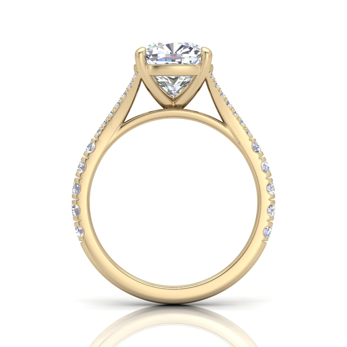 Julie Cushion Diamond Split Shank Engagement Ring