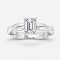 Twisted IGI Certified Classic Solitaire Emerald Diamond Engagement Ring in Gold & Platinum