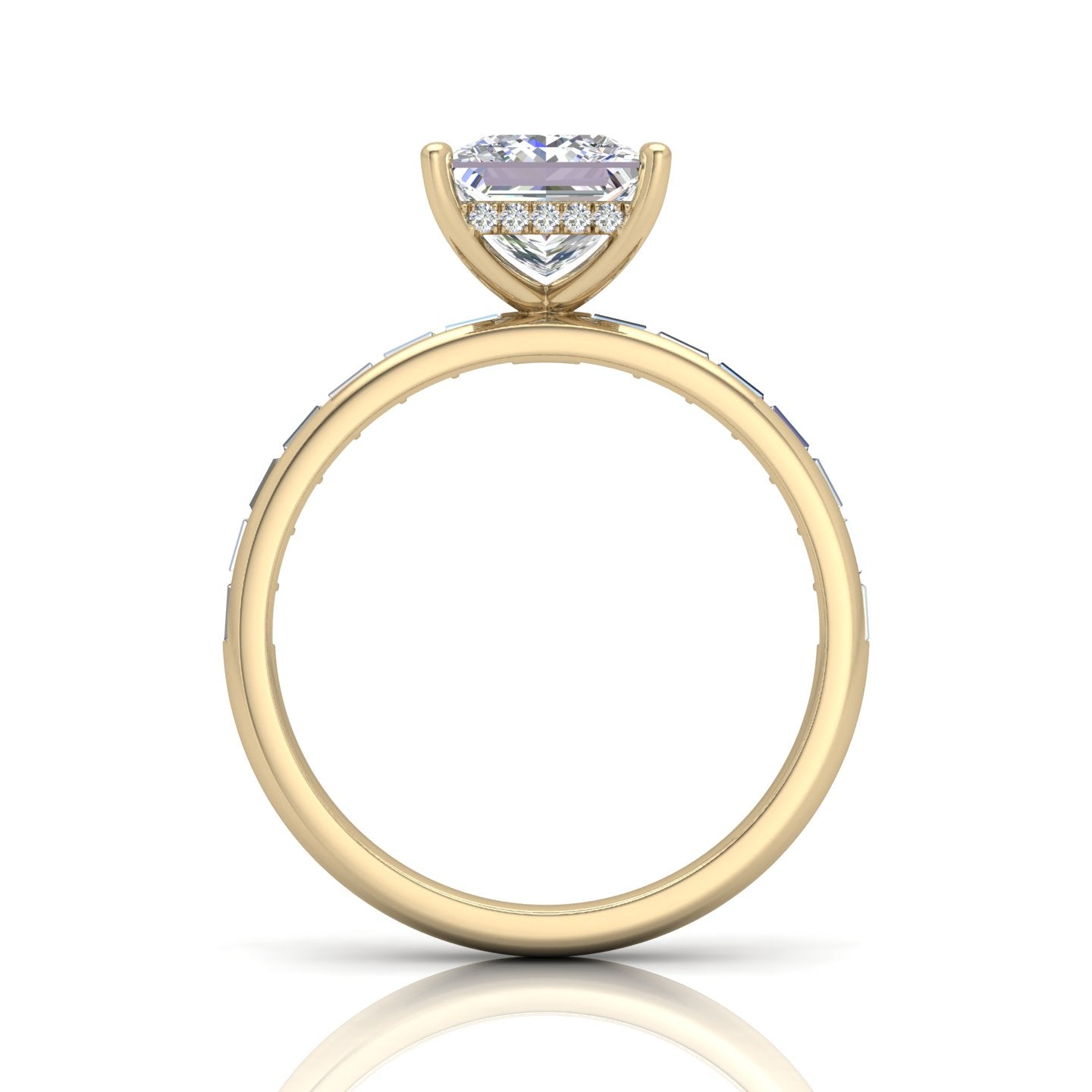 Classic Hidden Halo Channel Set Engagement Ring - Princess
