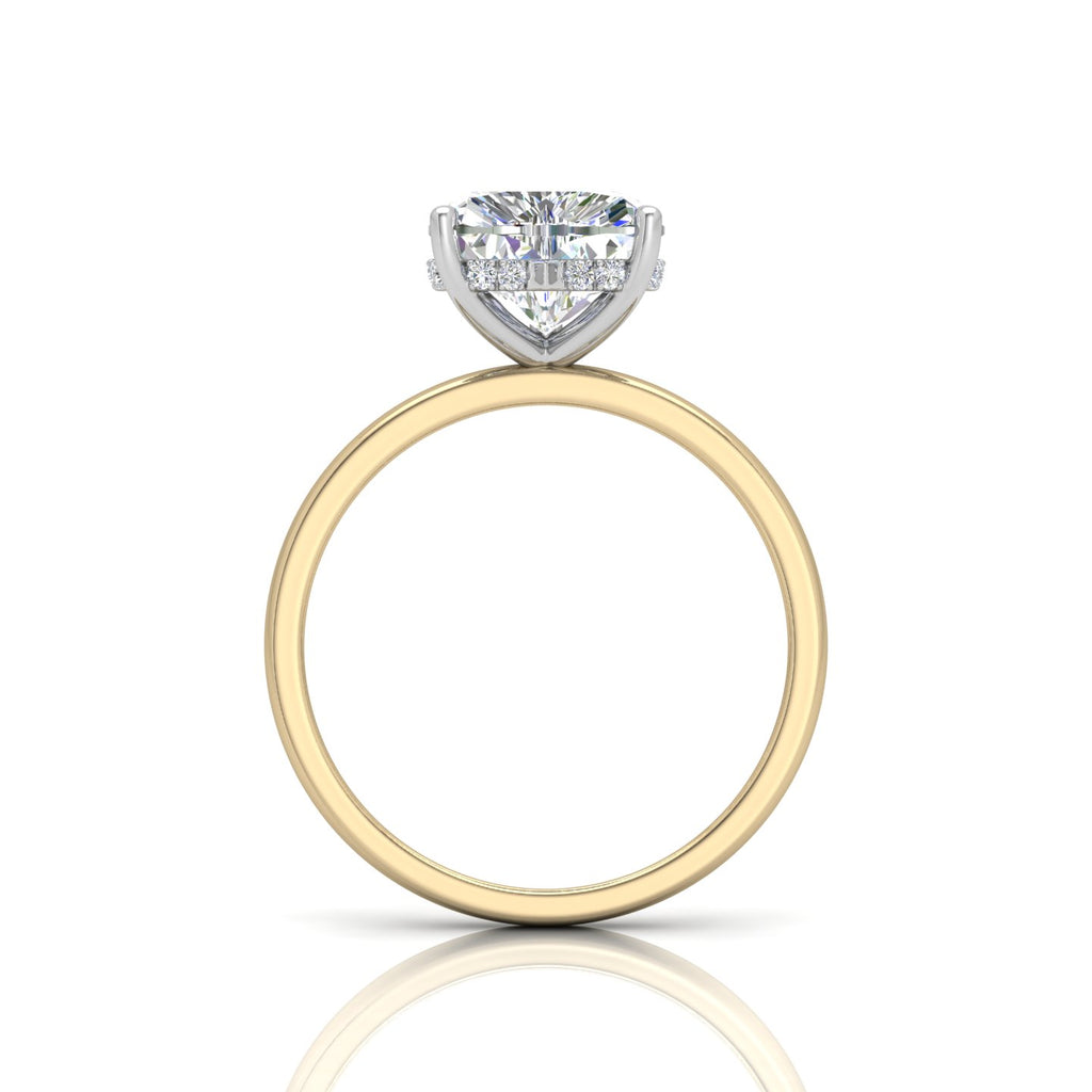 Classic Solitaire Hidden Halo Engagement Ring