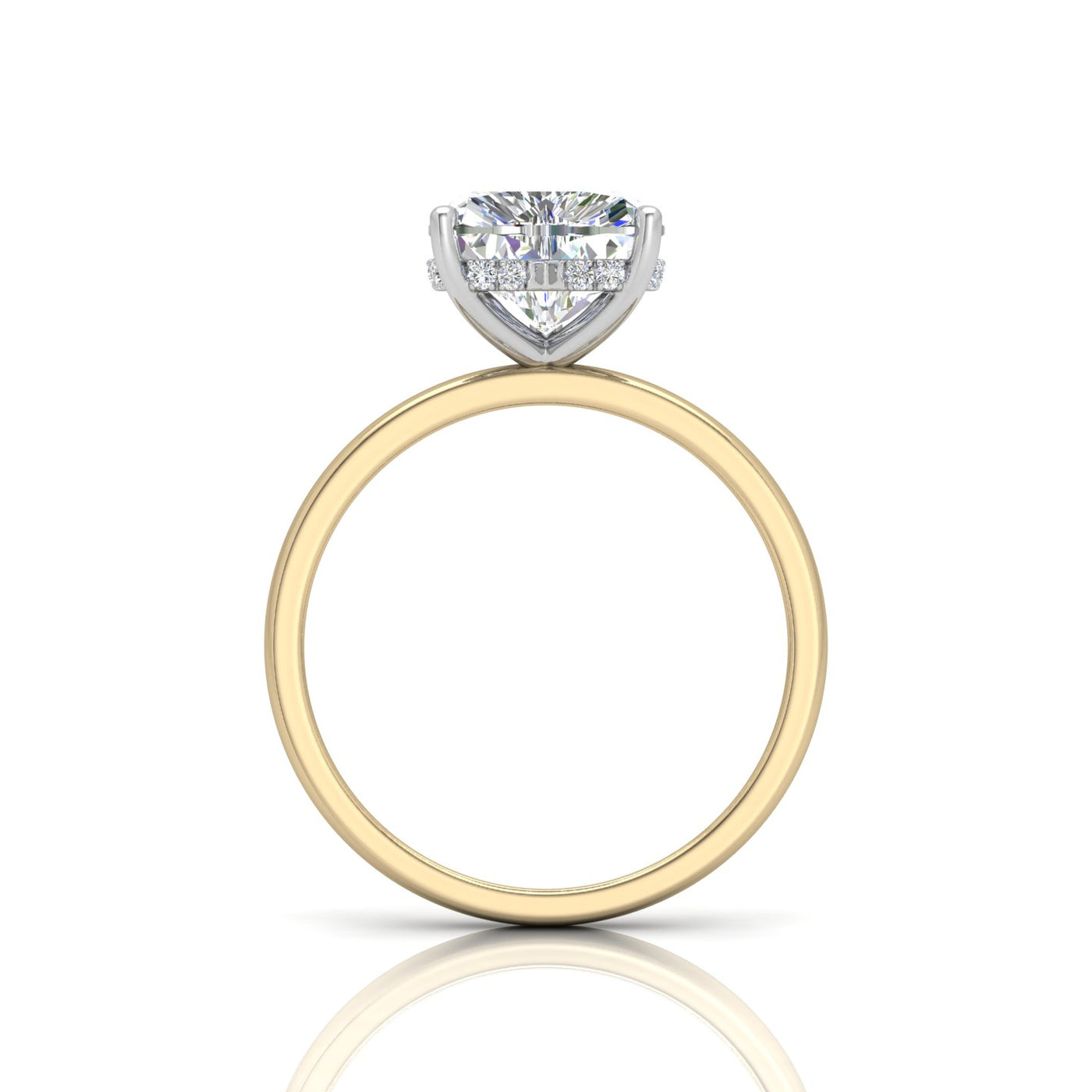 Classic Solitaire Hidden Halo Engagement Ring