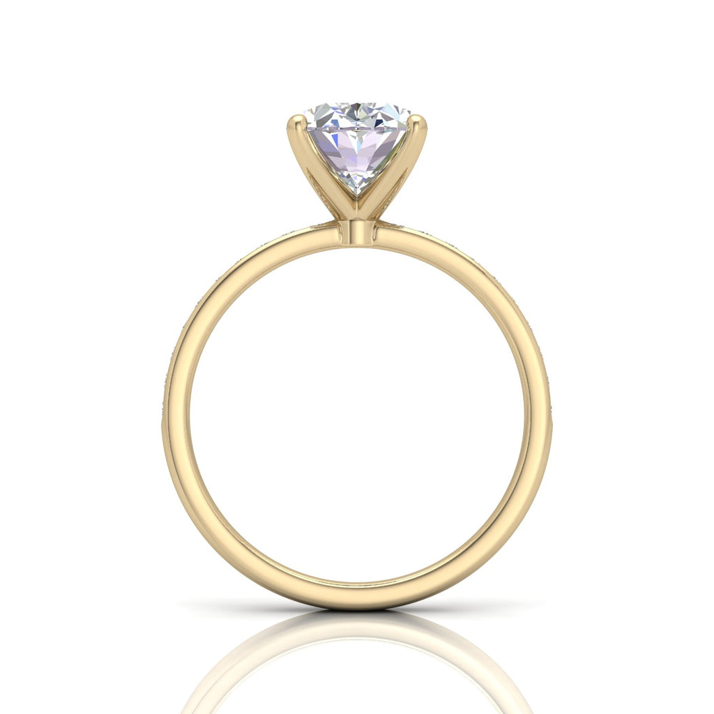 Channel Set Oval Diamond Engagement Ring