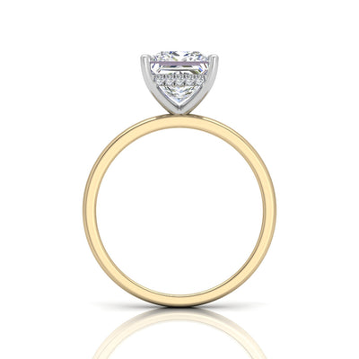 Classic Solitaire Hidden Halo Engagement Ring Princess