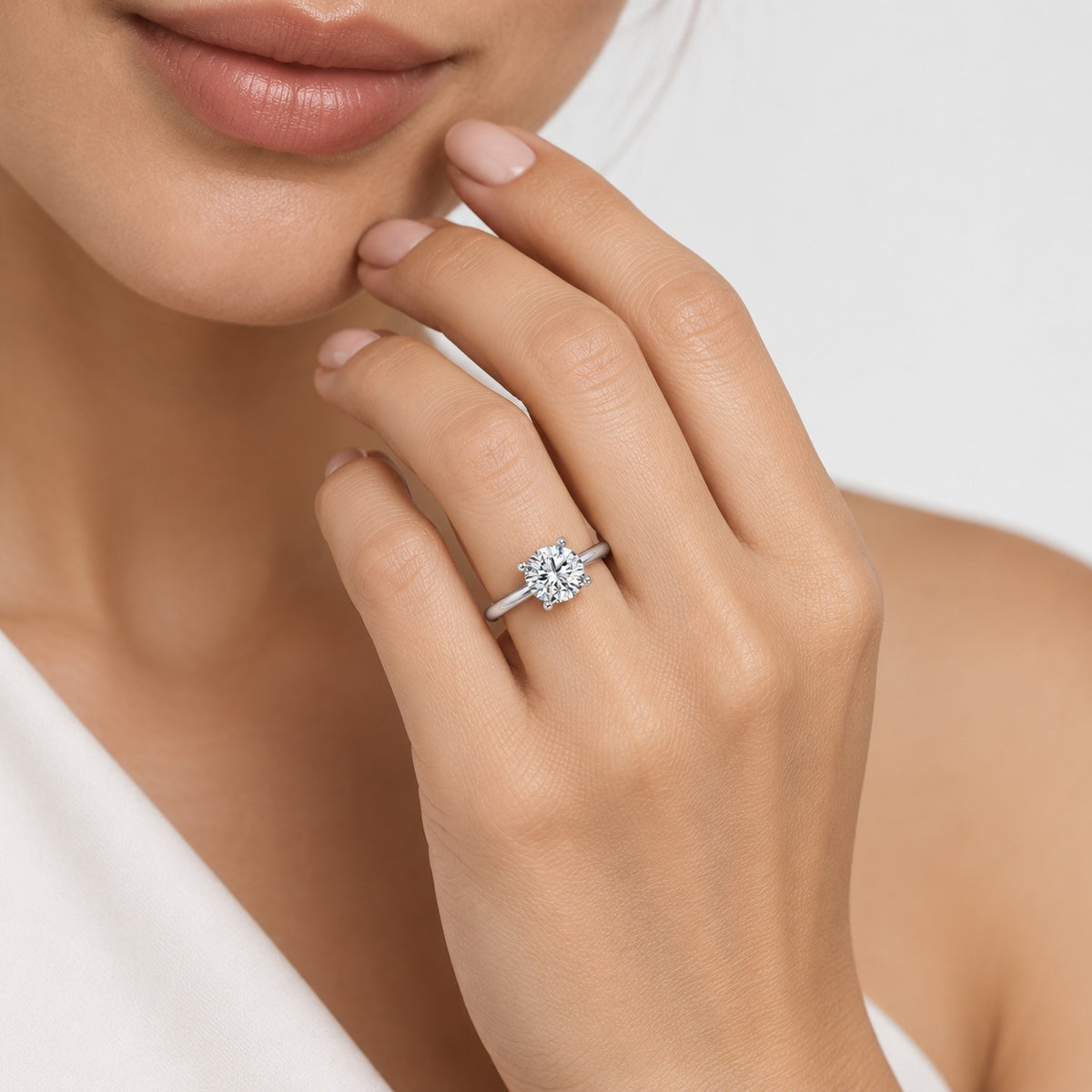 IGI Certified 2.00Ct Classic Four Prong Solitaire Engagement Ring in Gold & Platinum