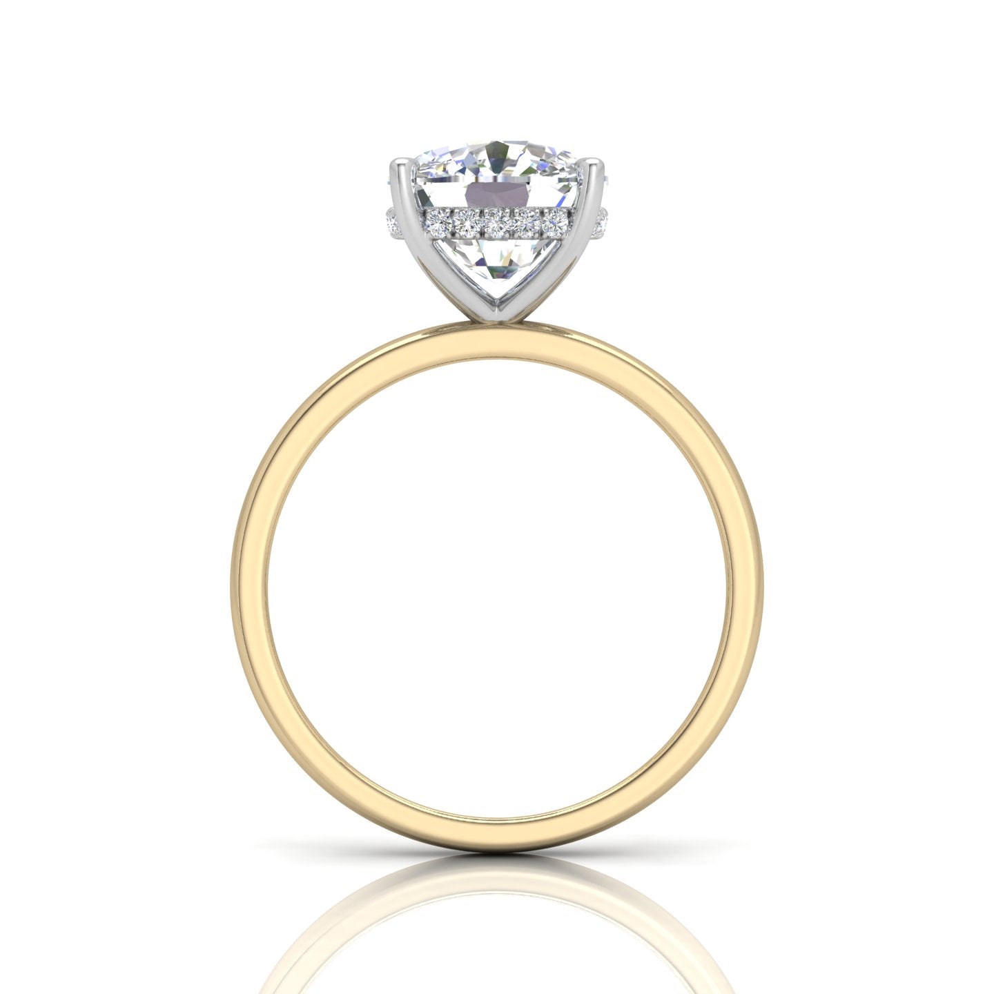 Classic Solitaire Hidden Halo Engagement Ring