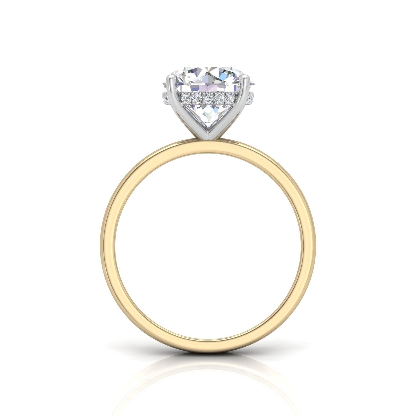 Classic Solitaire Hidden Halo Engagement Ring