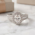 IGI Certified 4.50CT Oval & Side Lab Grown Diamond Designer Heavy Engagement Ring