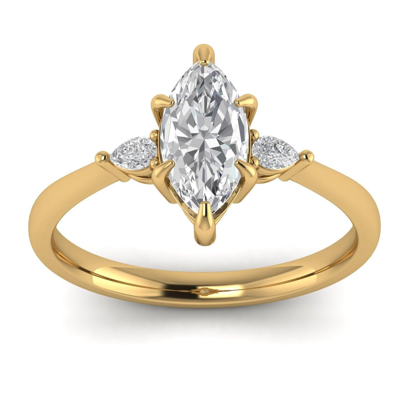 Marquise & Pear Diamond 3 Stone Engagement Ring in Platinum 2.00Ct