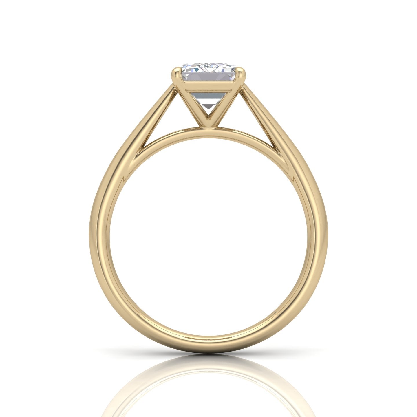 Radiant Diamond Cathedral Solitaire Ring