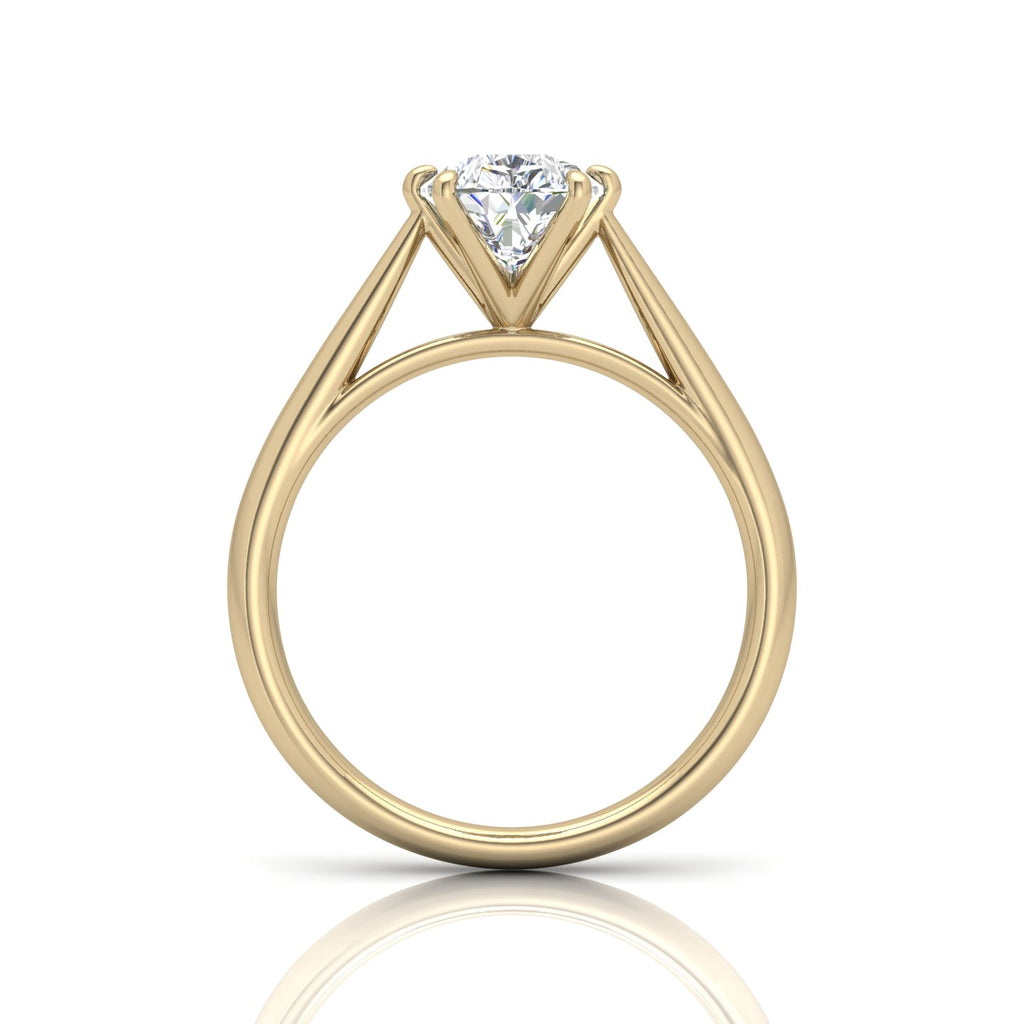 Pear Diamond Cathedral Solitaire Ring