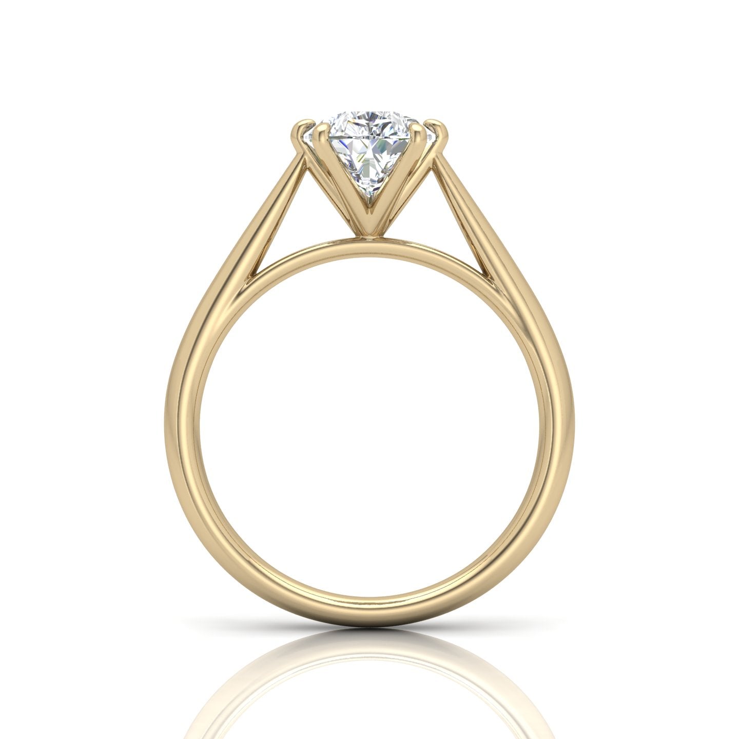 Pear Diamond Cathedral Solitaire Ring