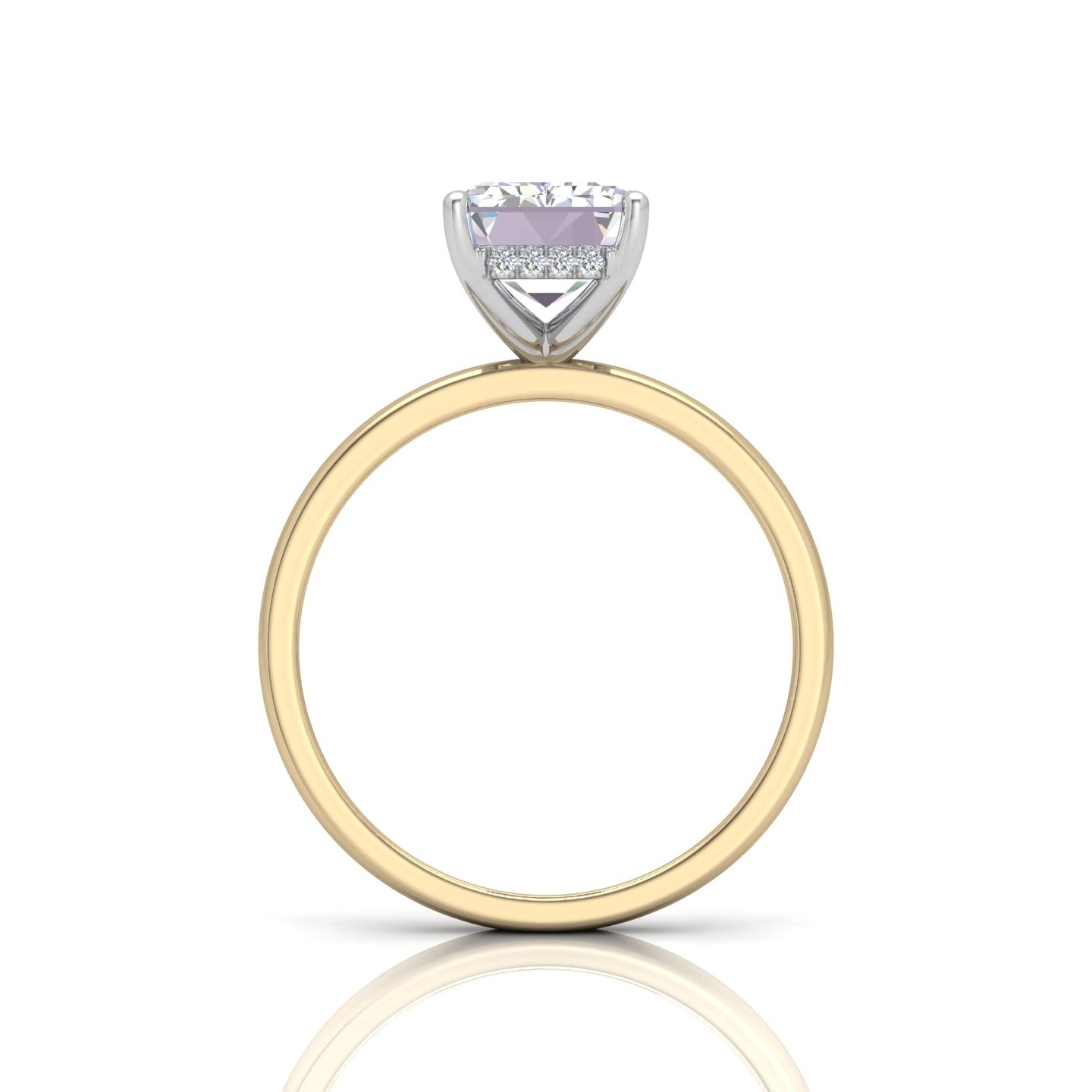 Classic Solitaire Hidden Halo Engagement Ring