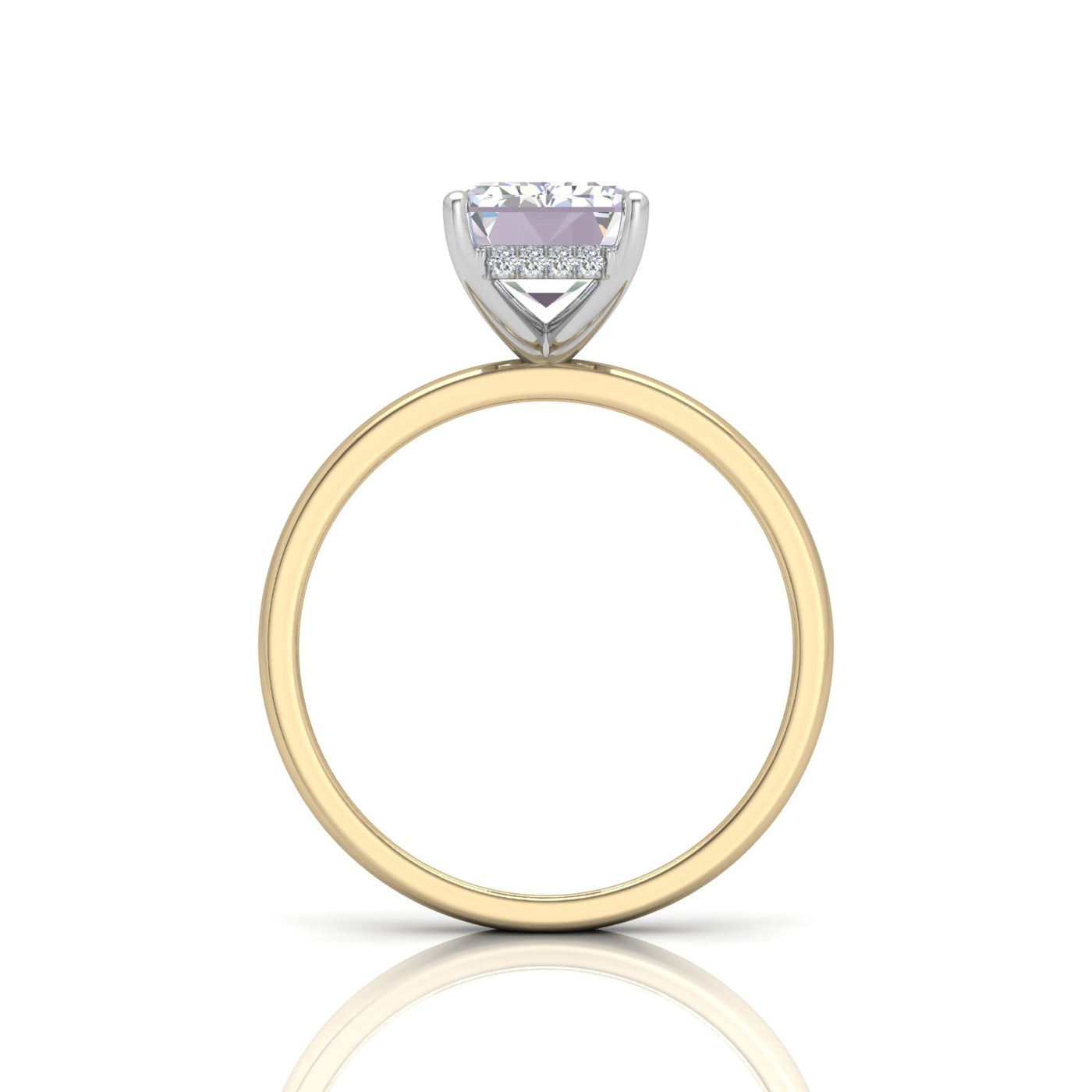 Classic Solitaire Hidden Halo Engagement Ring