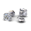 Certified D/VS 2.00Ct Round Diamond Stud Earrings in 18k Gold / Platinum