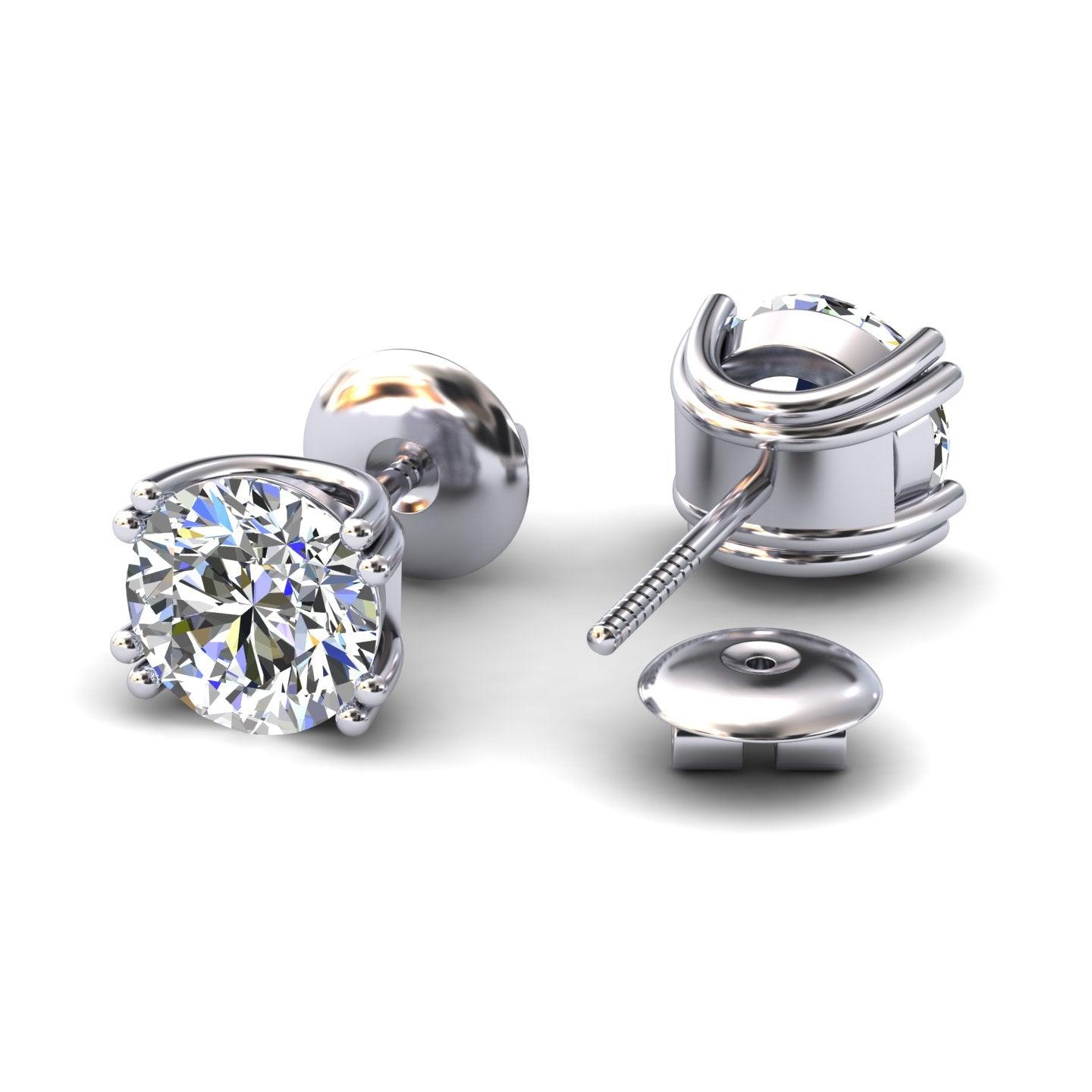 Certified D/VS 2.00Ct Round Diamond Stud Earrings in 18k Gold / Platinum
