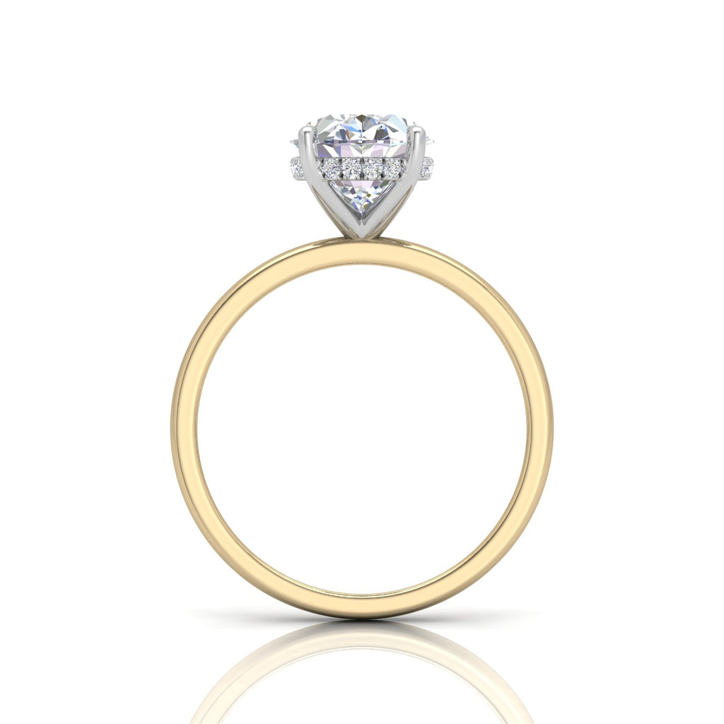 Classic Solitaire Hidden Halo Engagement Ring