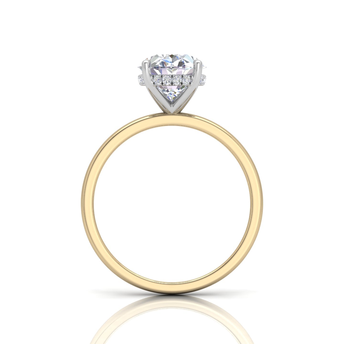 Classic Solitaire Hidden Halo Engagement Ring