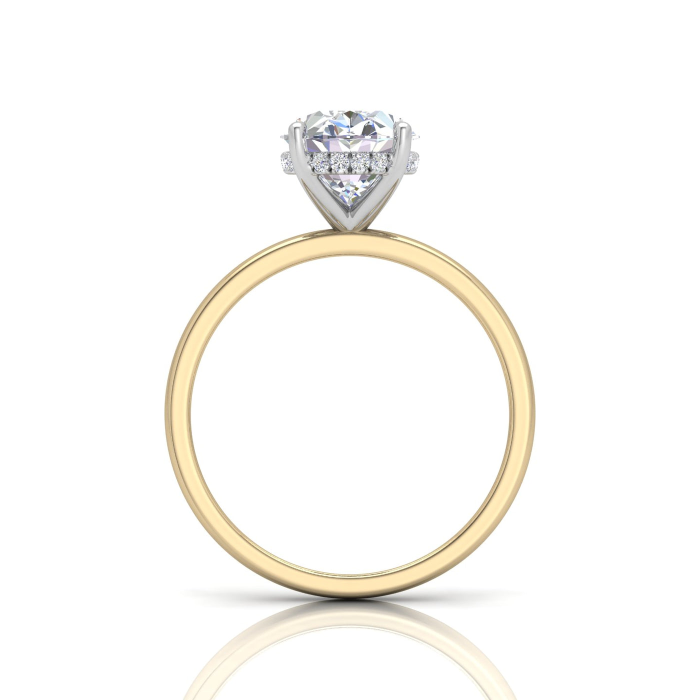 Classic Solitaire Hidden Halo Engagement Ring