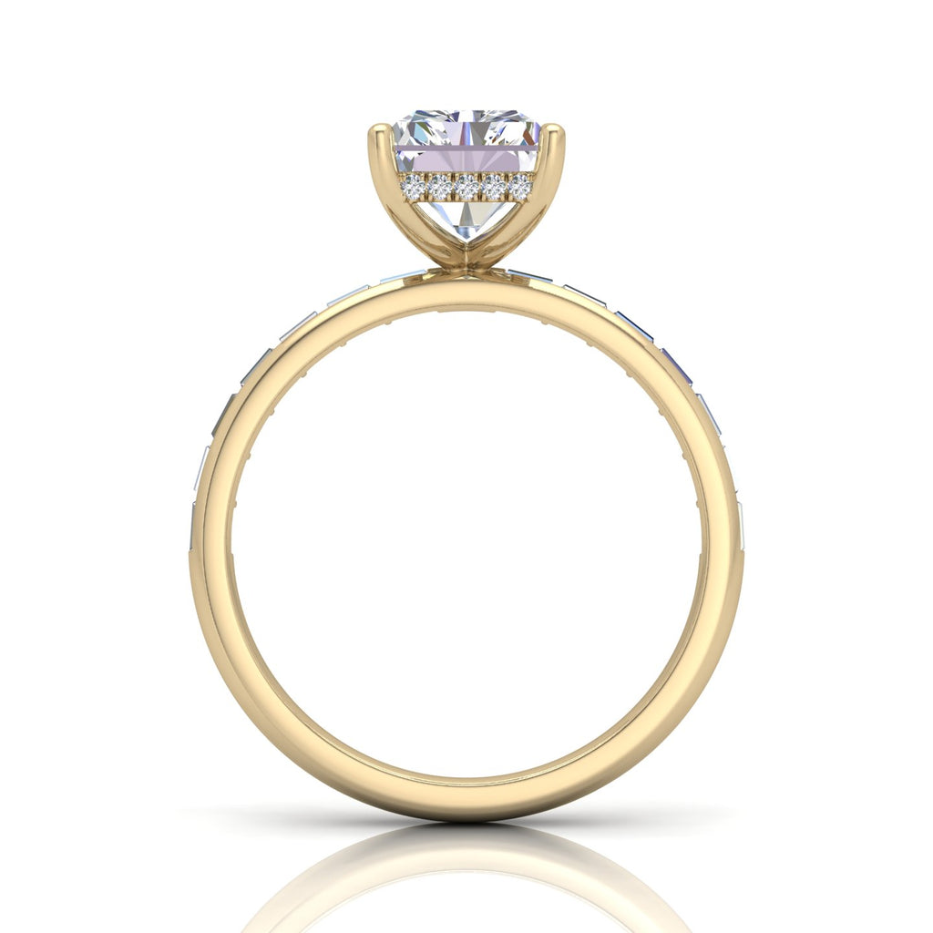 Classic Hidden Halo Channel Set Engagement Ring - Radiant