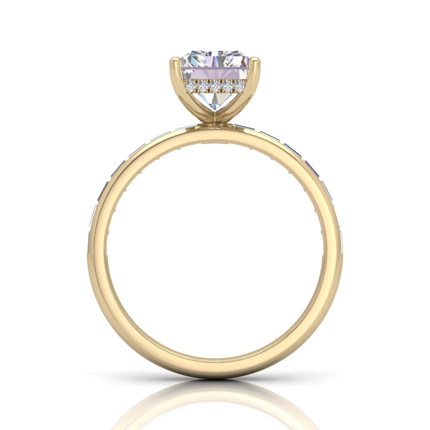 Classic Hidden Halo Channel Set Engagement Ring - Radiant