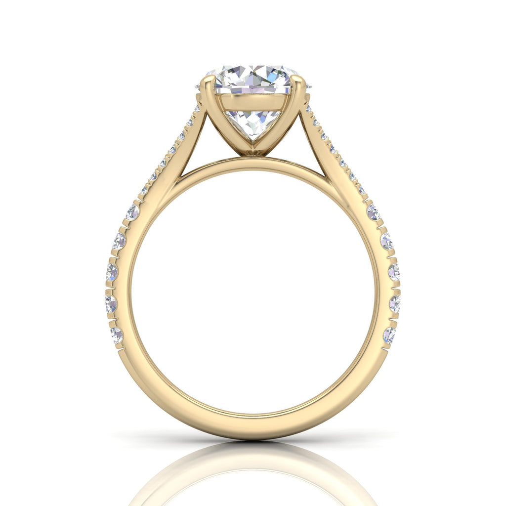 Julie Round Diamond Split Shank Engagement Ring