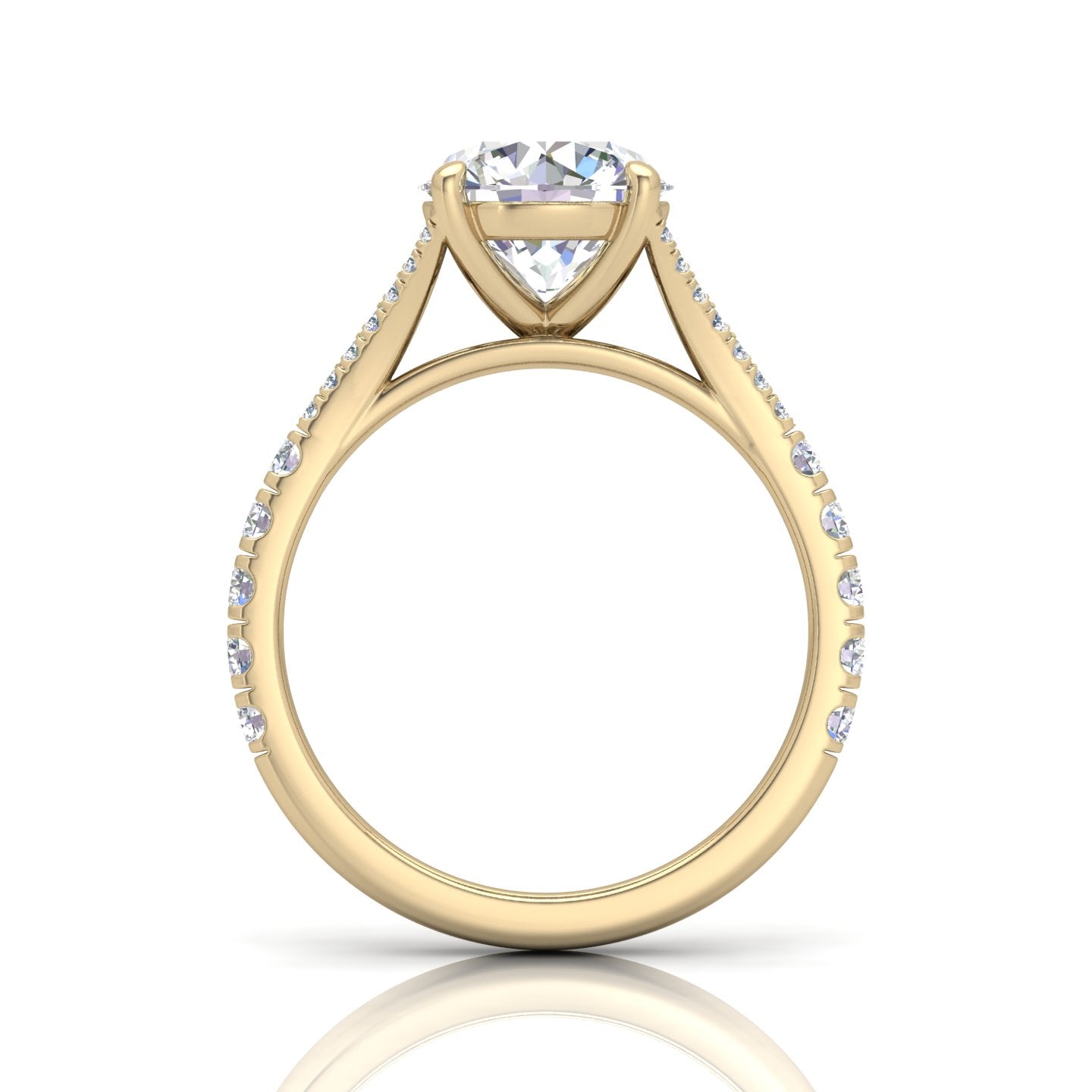 Julie Round Diamond Split Shank Engagement Ring