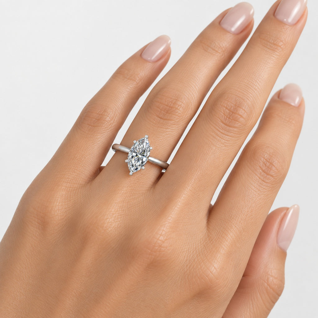 Marquise Diamond 2.00Ct IGI Certified Solitaire Engagement Ring in Gold & Platinum