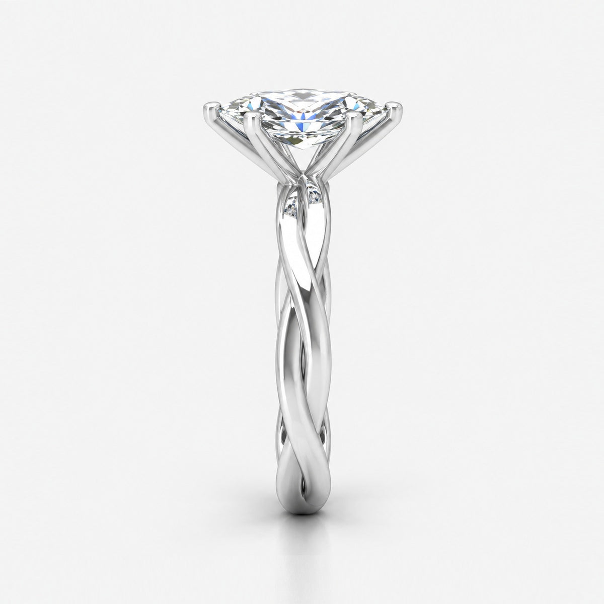 Twisted Solitaire Engagement Ring Marquise Diamond 2.00Ct IGI Certified in Gold & Platinum
