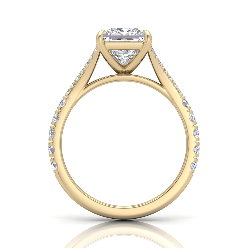 Julie Princess Diamond Split Shank Engagement Ring