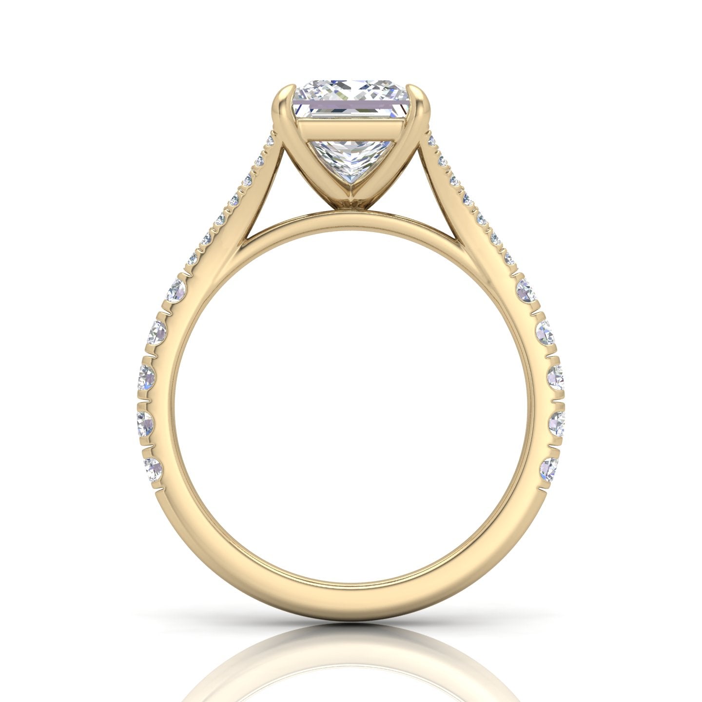 Julie Princess Diamond Split Shank Engagement Ring